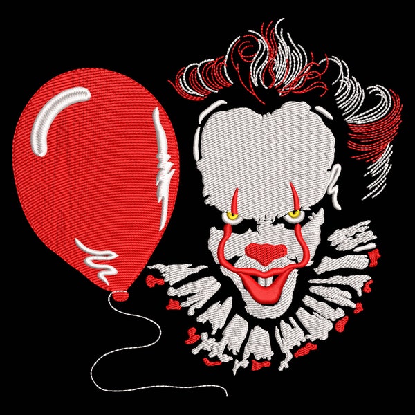 Halloween Horror Killers Embroidery Designs, Evil Horror Dancing Clown Face Villains Digital Machine Embroidery Files Designs - 4 Sizes