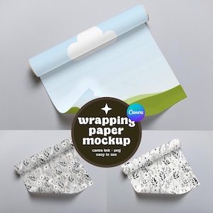 Wrapping Paper Roll Canva Mockup Gift Wrap Box Mockups Present Boxes Mock up Template Mockups Drag and Drop Templates PNG by PrintStarXS