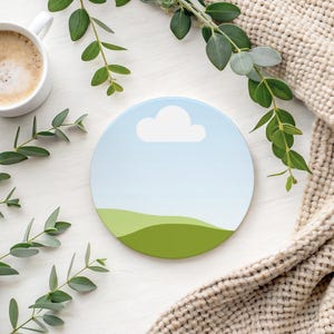 White Round Coaster Mockup Ceramic Coaster PNG Mockups Display Mock up Minimal Digital Mockups PNG Transparent Frame  POD Coaster on Canva