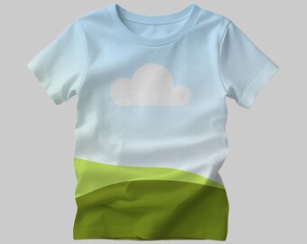 Kids T-shirt Mockup, All Over Print Template (PNG, Canva Template)