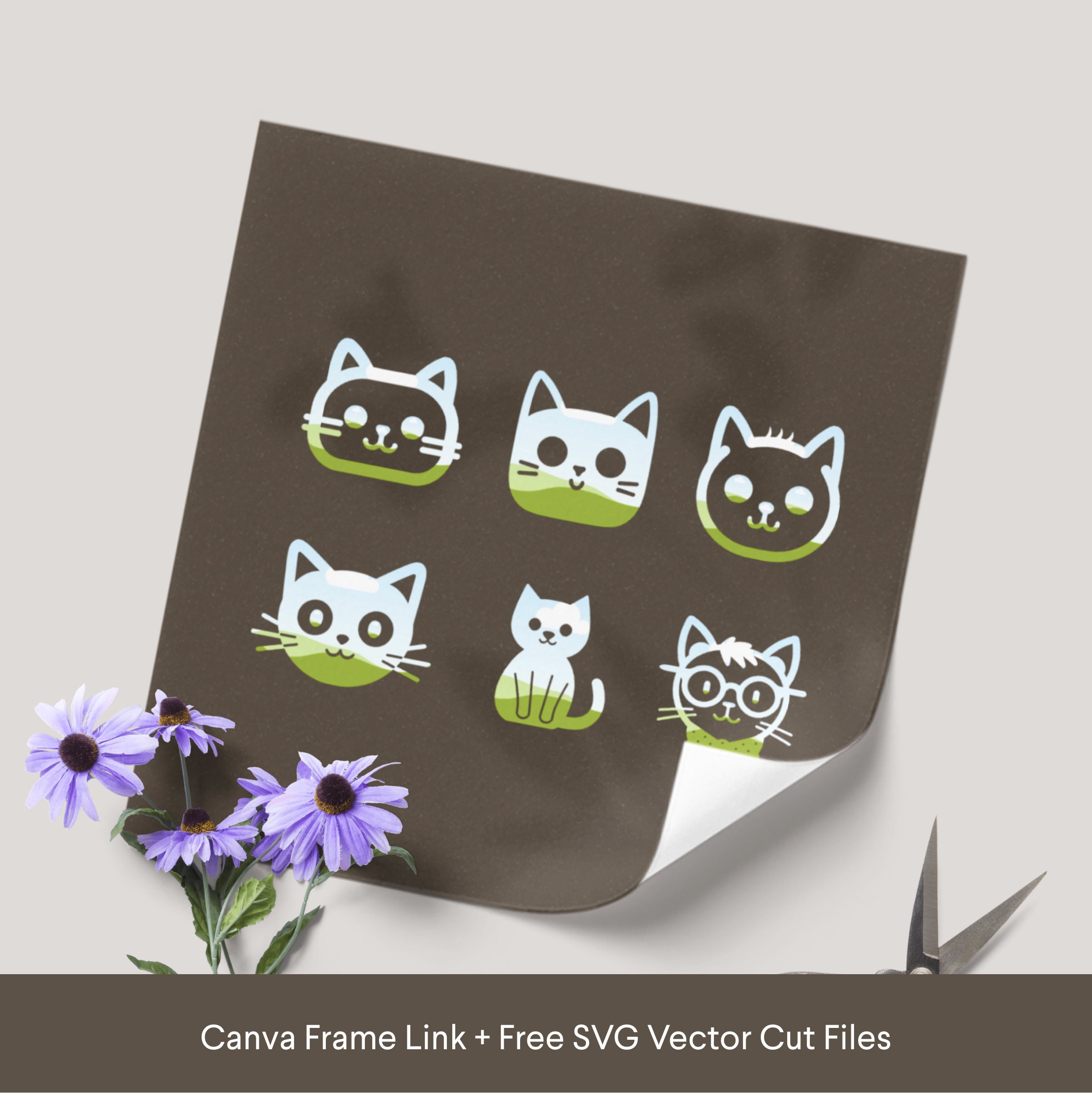 Smartcat Canva Sticker Cat CANVA Frame SVG Kitty Canva Drop and Drag Frame Template - Etsy