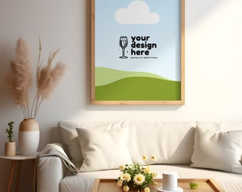 CANVA Poster Frame Mockup Canva Artwork Mockup Artful Boho Mockup Mock Up Frames Wallart Mockup Printable Art Drag-and-drop frame template