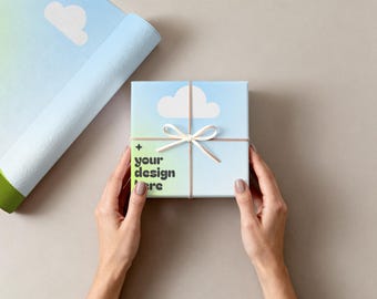 Wrapping Paper Roll Canva Mockup Gift Wrap Box Mockups Present Boxes Mock up Template Mockups Drag and Drop Templates PNG by PrintStarXS