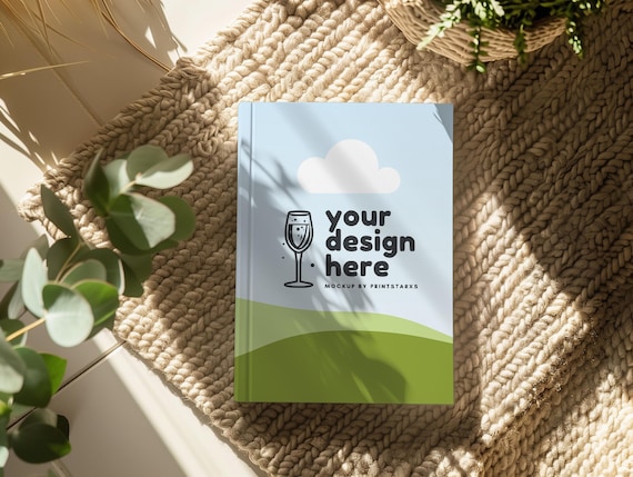 KDP Canva Mockup Hardcover Notebook Mockups Book Boho Mock up for eBook KDP Cover Journal Mockup Drag and Drop Canva Template for A+ Content