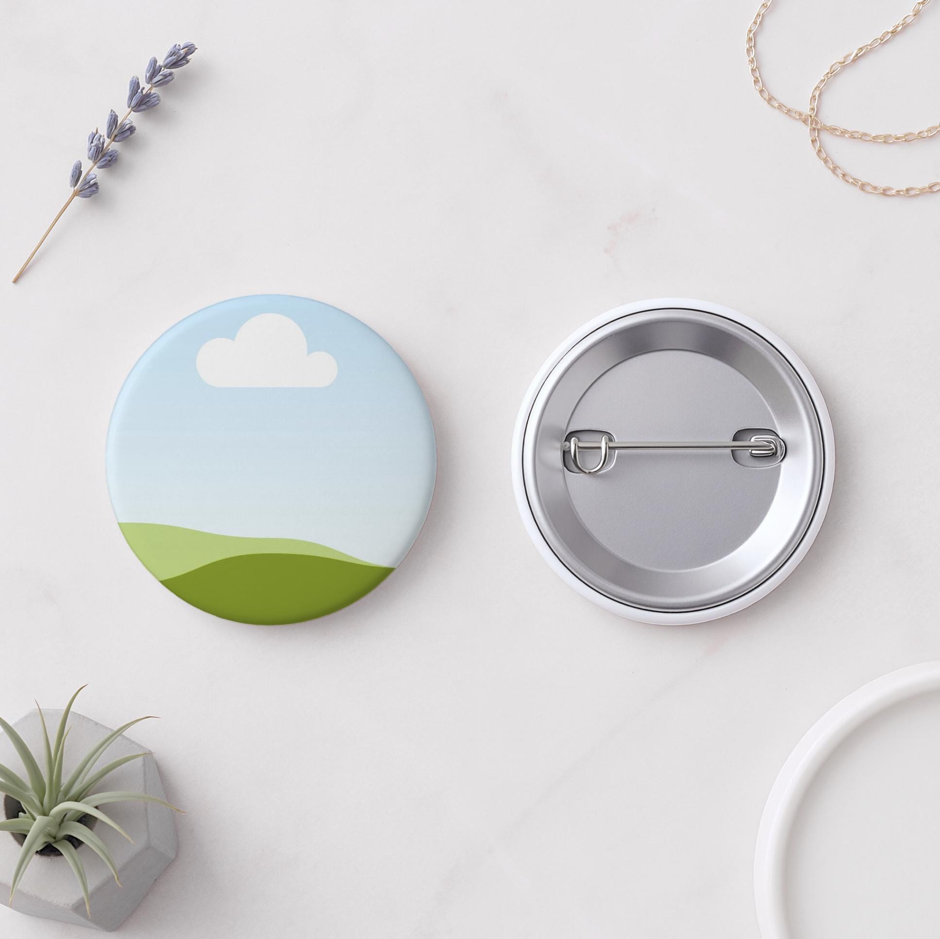 Round Button Pin Insert Button Pin Mockup Canva Mock up for Sublimation Realistic Smart White ...