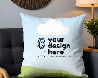 Pillow Canva Mockup for Square Pillow White Floor Pillow Mockup Mock ups Cushion Mock up Template Drag and Drop Canva Template Pillows 04