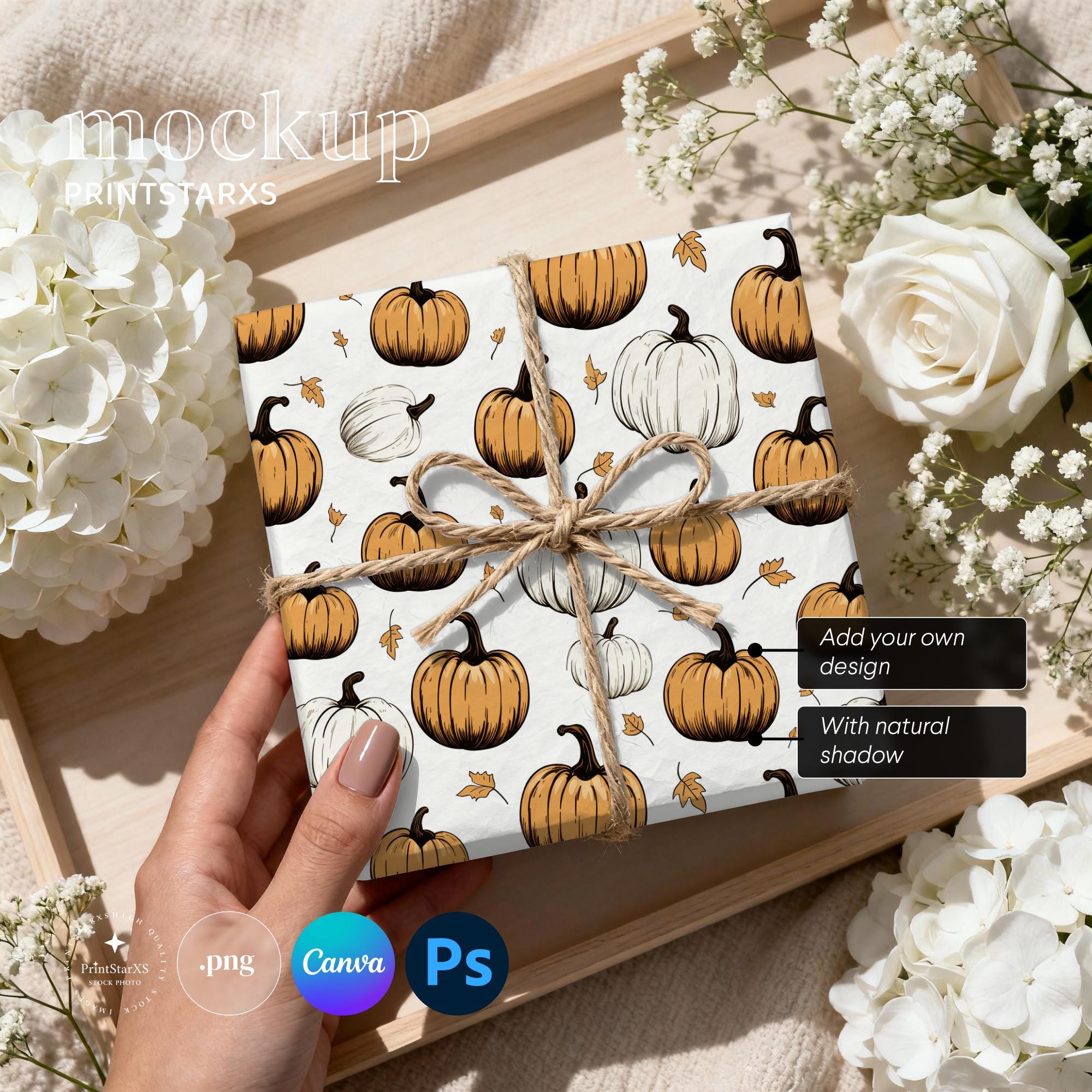 Box Mub Wrapping Paper Canva Mockup Gift Box Mockups Present Boxes Mock up ...