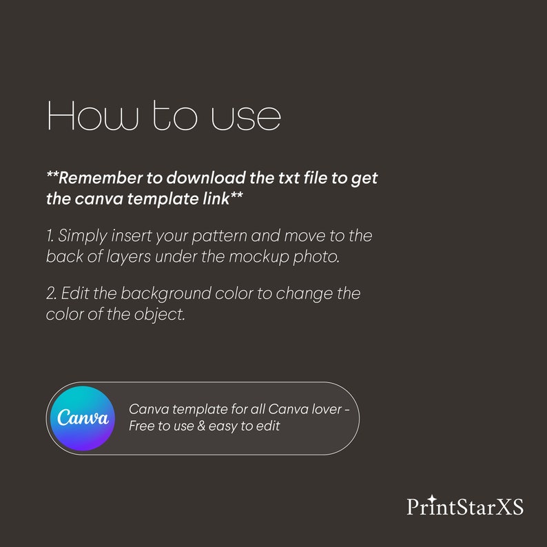 Puede incluir: Instrucciones sobre c&oacute;mo usar una plantilla de Canva, con el logotipo de Canva y el texto "Plantilla de Canva para todos los amantes de Canva - Gratis para usar y f&aacute;cil de editar".
