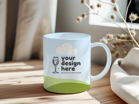 Canva Mug Mockup Canva Coffee Cup Mockup Ceramic Mug Full Wrap Mug Mock up White Mugs Mockups Drag and Drop Canva Template for POD Seller