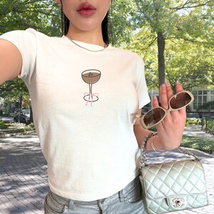 Expresso Martini Baby Tee, Y2k Baby Tee, Coquette Top, Y2K Crop Top, Coquette Shirt, Soft Girl Aesthetic, St Patricks Crop Top, Tini Time