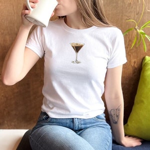 Expresso Martini Baby Tee, Y2k Baby Tee, Coquette Top, Y2K Crop Top, Coquette Shirt, Soft Girl Aesthetic, St Patricks Crop Top, Tini Time