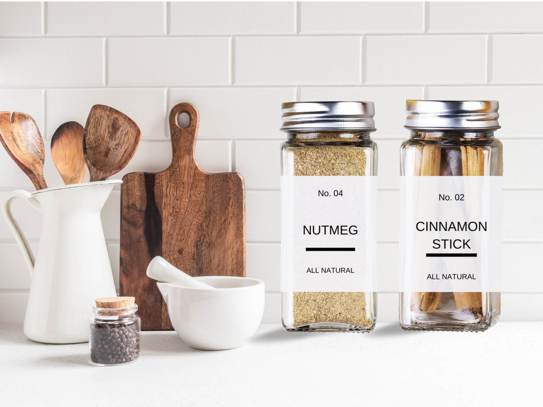 Pantry Spice Jar Labels Editable Spice Label Minimalist Etsy