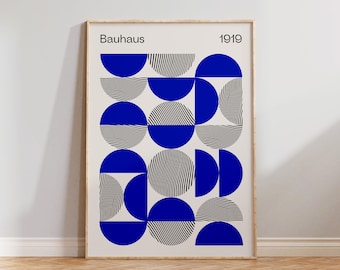 Bauhaus Retro Print - Bauhuas Wall Art - Bauhaus 1919 Poster - Bauhaus Digital Download Wall decor - Graphic Poster - Digital Download