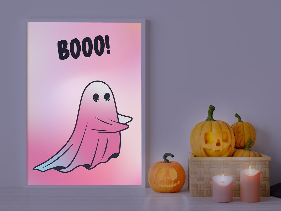 Cute Halloween Poster Halloween Wall Art Cute Halloween Wall Etsy