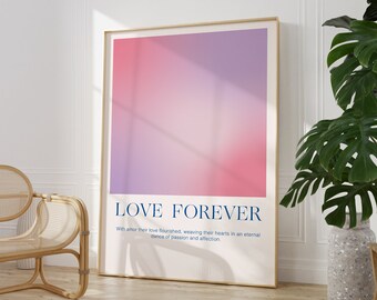 Positive Love Poster, Love Print, Affirmation Poster, Gradient Poster, Trendy Wall Art, Indie Poster, College dorm Poster, DIGITAL DOWNLOAD