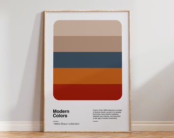 Braun Colors Retro Poster - Graphic Vintage Poster - Braun Color Collection - Vintage Room Decor - Kitchen Retro Poster - Digital Download