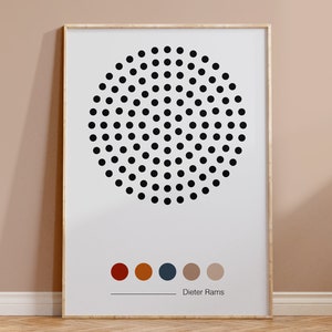 Vintage Color Poster - Dieter Rams Poster Design - Dieter Rams Room Decor - Above Bed Poster Design Kitchen Retro Poster - Digital Download