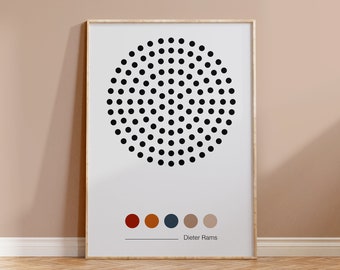 Cartel de color vintage - Diseño de cartel de Dieter Rams - Decoración de la habitación de Dieter Rams - Diseño de cartel sobre la cama Cartel retro de la cocina - Descarga digital