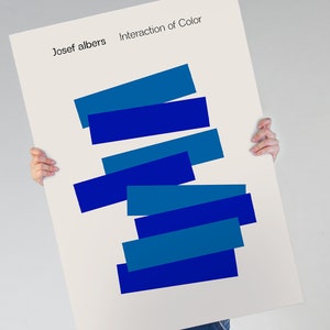 Josef albers Blue Poster - Josef Albers Interaction Of Color Poster - Bauhaus Room Decor - Bauhaus Vintage Print - Retro - Digital Download