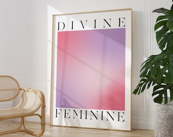 Divine Feminine Poster, Pink Gradient Poster, Divine Energy, Spiritual Aura Print, Gradient Wall Art, Printable Wall Art, DIGITAL DOWNLOAD