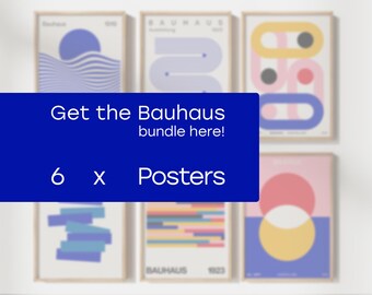 Conjunto de seis carteles Bauhaus - Paquete Bauhaus - Decoración de habitaciones Bauhaus - Carteles vintage Bauhaus - Diseño de carteles para sala de estar - Descarga digital