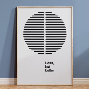 Dieter Rams Poster - Less But Better Wall Art - Bauhaus Home Decor - Speaker Poster - Industrial Wall Art - Bauhaus Art - Digital Download