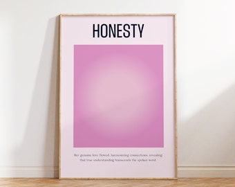Honesty Aura Poster, Mental Health Poster, Positive Affirmation Print, Spirituality Wall Art, Modern Aura Poster, Digital Download Printable