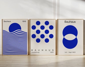 Bauhaus Poster Set Blue - Bauhaus Blue Prints - bauhaus Room Decor - Bauhaus Livingroom - Vintage Design Prints - Retro - Digital Download