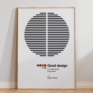 Good Design Vintage Poster - Dieter Rams Retro Poster - Retro Bedroom Wall Art - Kitchen Retro Decor - Dieter Rams Art - Digital Download