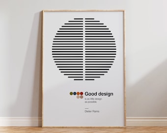 Good Design Vintage Poster - Dieter Rams Retro Poster - Retro Bedroom Wall Art - Kitchen Retro Decor - Dieter Rams Art - Digital Download