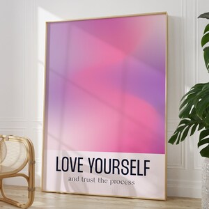 Cartel rosa de energía positiva, cartel de aura espiritual, degradado de amor rosa, impresión de degradado, cartel de aura colorido, pared de moda, DESCARGA DIGITAL