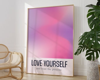 Positive Energy Pink Poster, Spiritual Aura Poster, Pink Love Gradient, Gradient Print, Colourful Aura Poster, Trendy Wall, DIGITAL DOWNLOAD