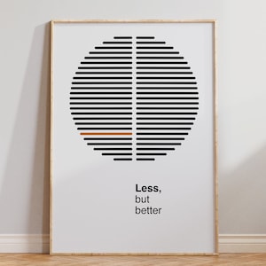 Less But Better Retro Poster Design - Dieter Rams Wandkunst - Dieter Rams Schlafzimmer Poster - Dieter Rams Raumdekor - Retro - Digital Download