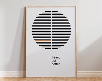 Less But Better Retro Poster Design - Dieter Rams Wall Art - Dieter Rams Bedroom Poster - Dieter Rams Room Decor - Retro - Digital Download