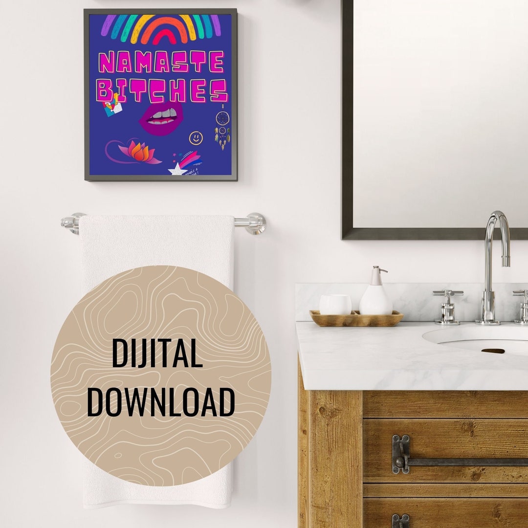 Funny Bathroom Wallpaper Art Toilet Wallpaper Bathroom Etsy