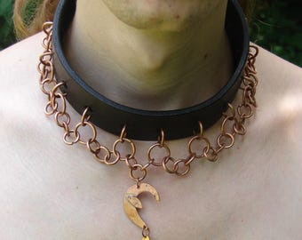 leren choker, ketting choker