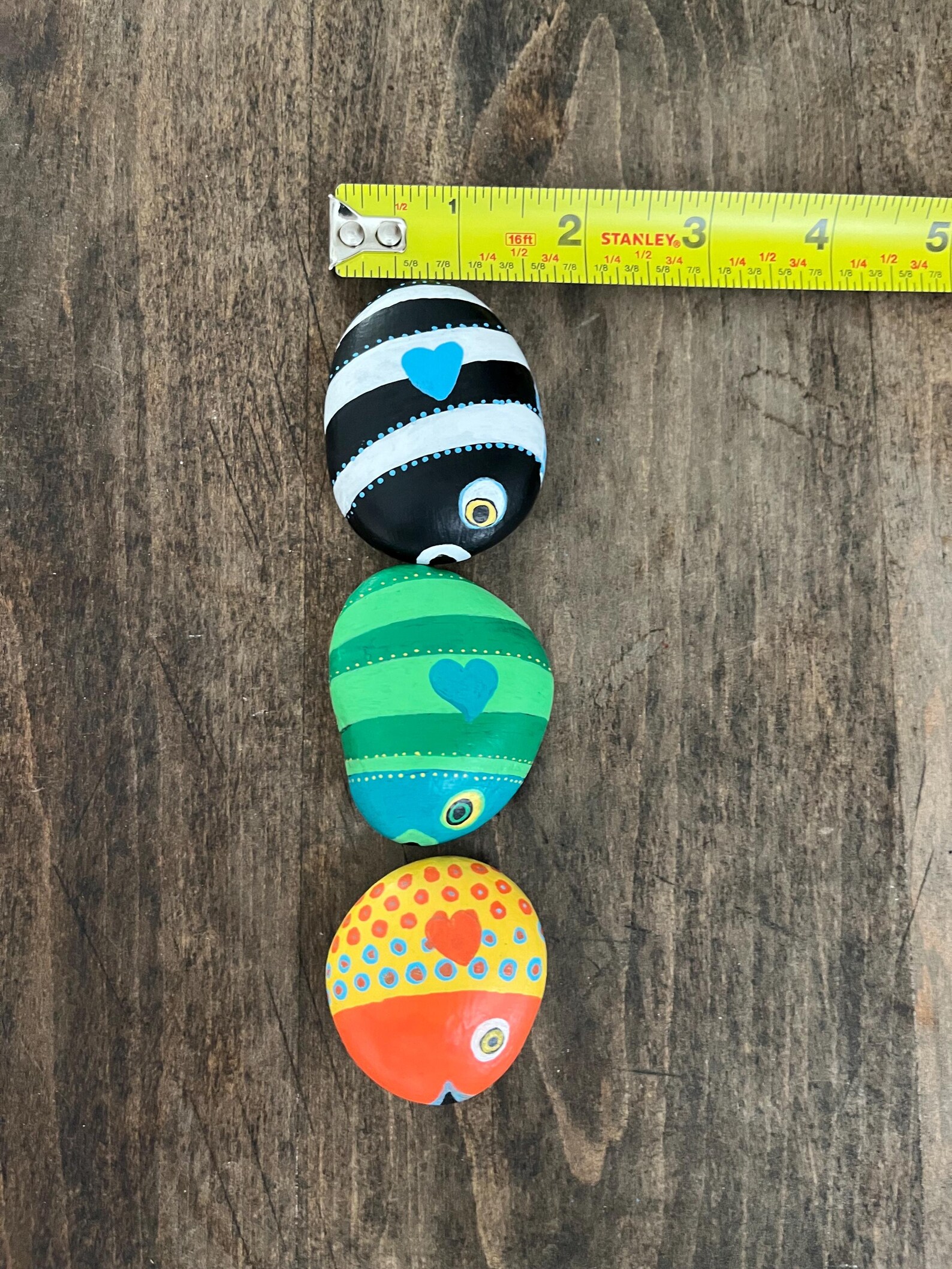 Fish Painted Rocks, (set of 3) Fishtank Decor, Home Decor, Painted ...