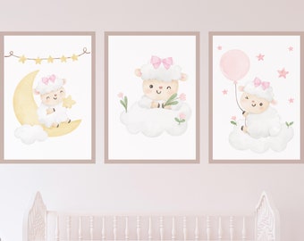 Sheep Set Nursery Decor | Wall Art Printable | Digital Prints | Download and Print at home