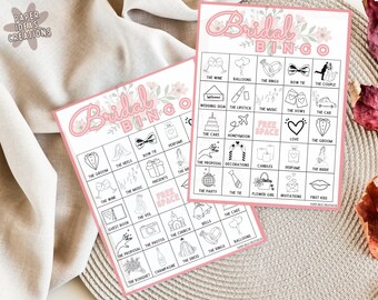Printable Bridal Bingo Cards with Pictures (SET OF 50)