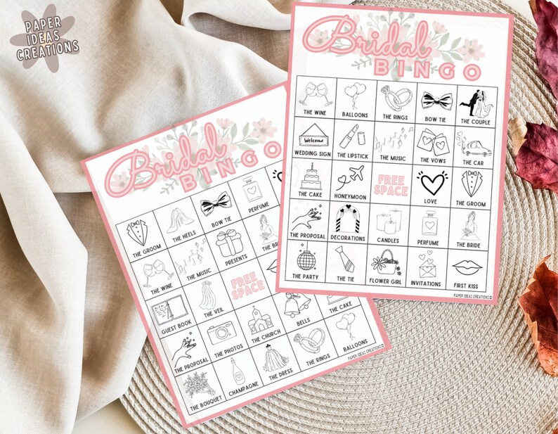 Printable Bridal Bingo Cards With Pictures SET OF 50 - Etsy