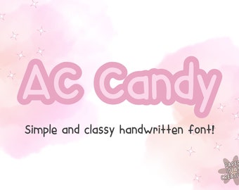AC CANDY - Cute Font, Cricut Fonts, Fonts for Crafters, Procreate Fonts, Fonts for Cricut, Goodnotes Font, Teacher Fonts, Block Font