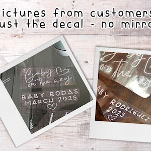 Baby Announcement Decal | Personalized Baby Sticker Baby Shower Mirror Decal, Gender Reveal Reception Sign Sticker | Mirror option available bild 10