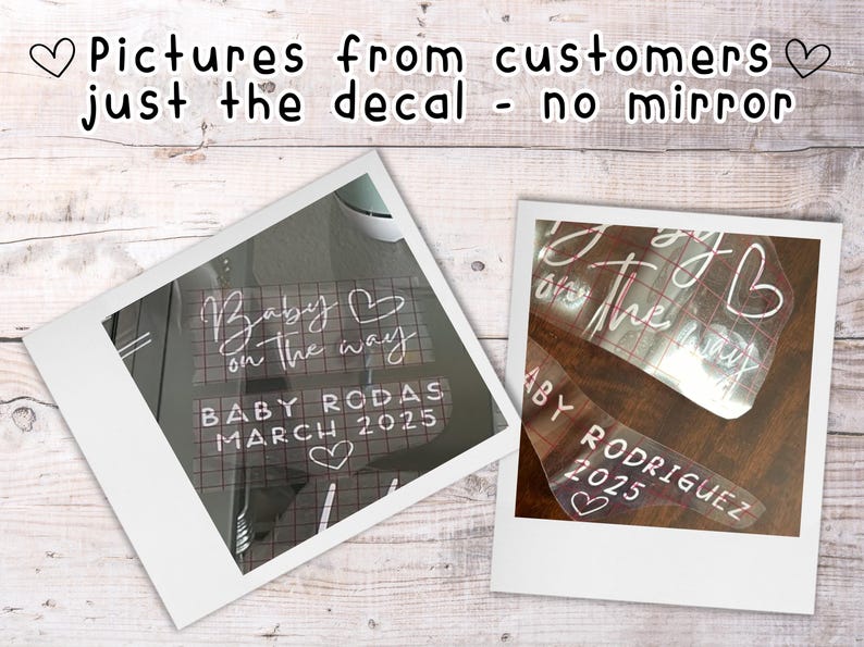 Baby Announcement Decal | Personalized Baby Sticker Baby Shower Mirror Decal, Gender Reveal Reception Sign Sticker | Mirror option available bild 10