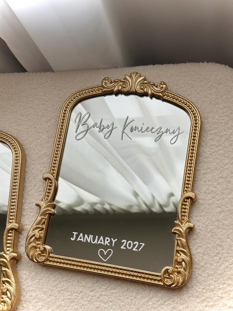 Baby Announcement Decal | Personalized Baby Sticker Baby Shower Mirror Decal, Gender Reveal Reception Sign Sticker | Mirror option available 3 - Last name