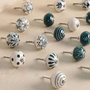 Green Ceramic Drawer Pull | Handmade Cabinet Knob, Decorative Handles, Furniture Hardware, Vintage  Unique Knobs for Dresser & Cabinet Decor