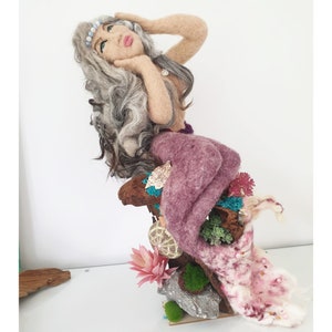 Mermaid made of felt, mermaid figure, children&#39;s room decoration, textile art, mermaid, mermaid gift, maritime decoration