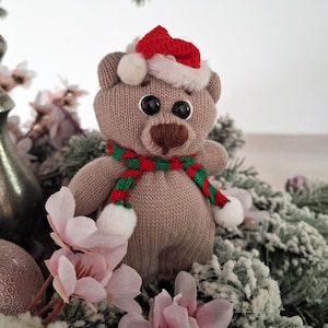 Christmas tree pendant, bear pendant, rear view mirror pendant, teddy bear, Christmas tree decoration, Christmas decoration, bear, tree pendant, pendant