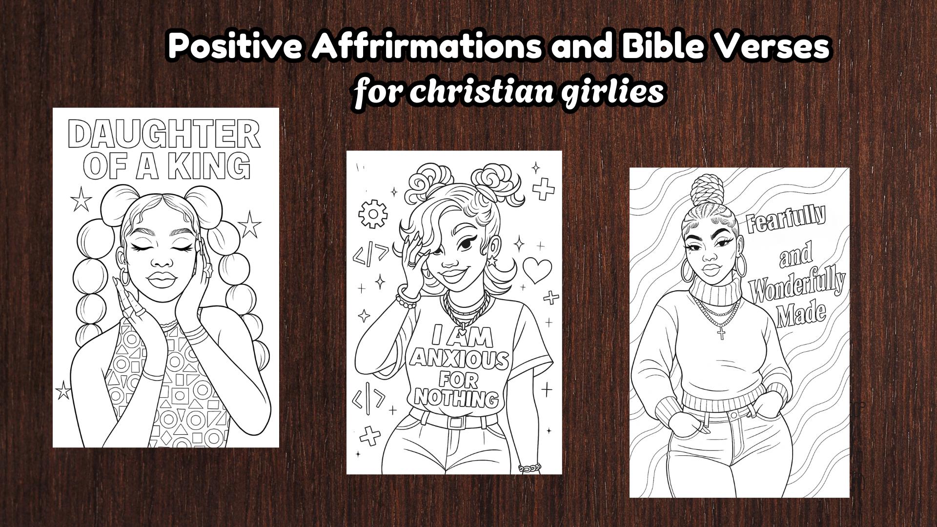 Christian Girl Coloring Book: Bible Verses & Affirmations - Etsy