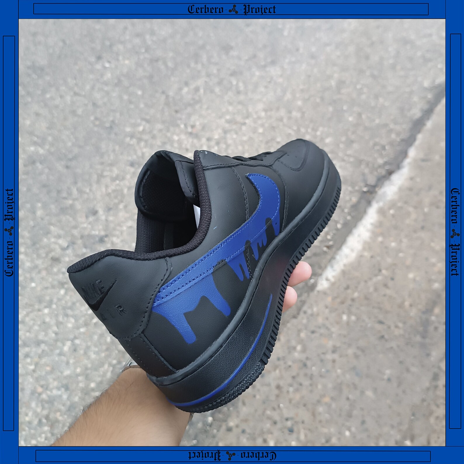 black and white custom air forces