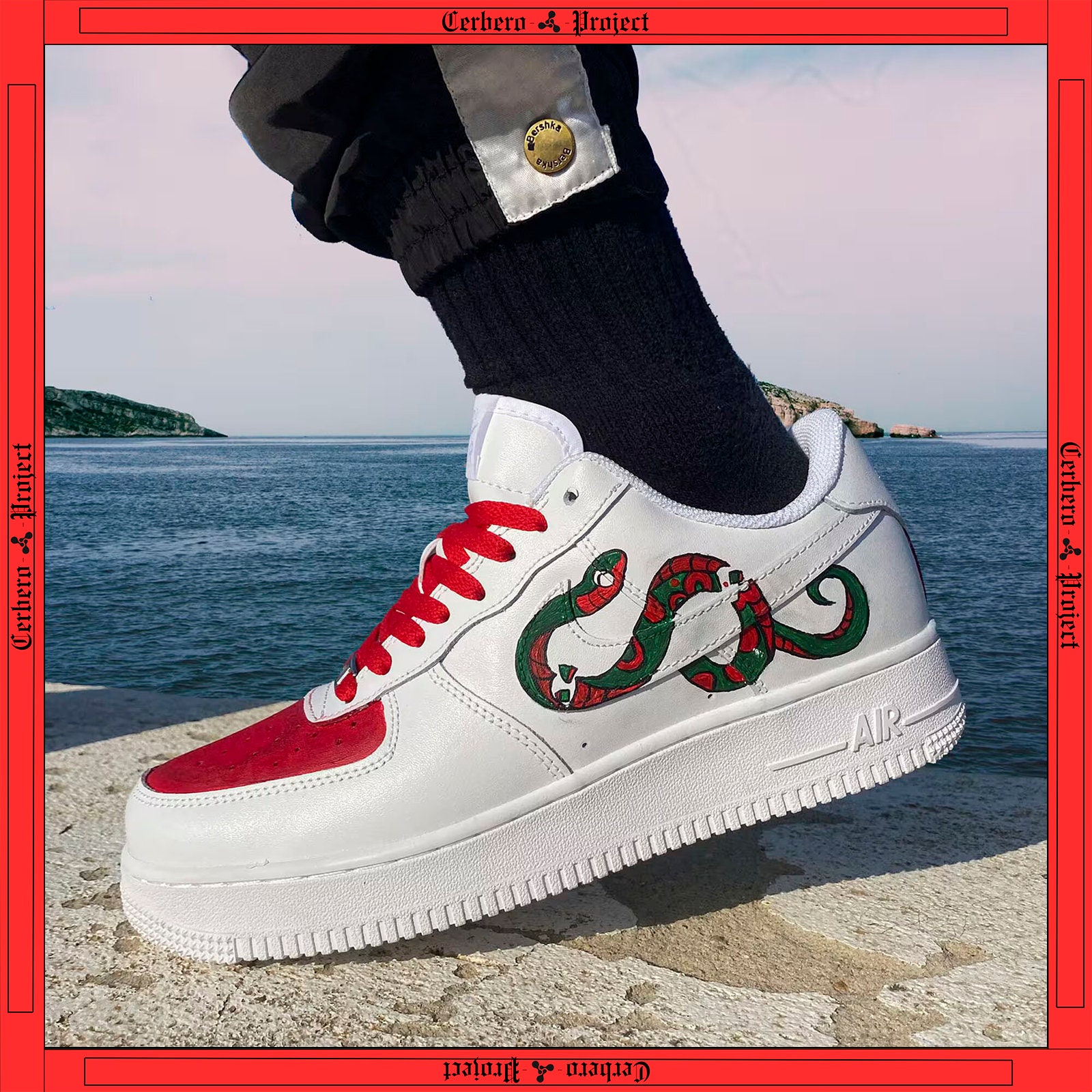 Nike Air Force 1 - Lv Red - Sneakers Custom Opplain